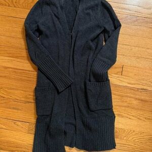 Women's Dark Grey Wool Cardigan Sweater